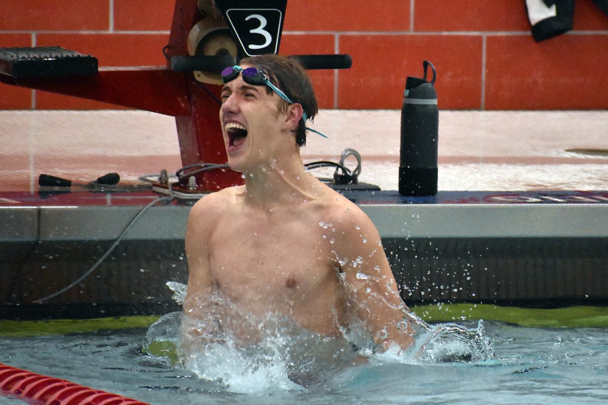 Liam Gubbins (12) celebrates a time drop.