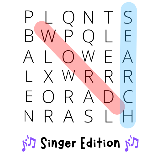 Word Search: Singer Edition