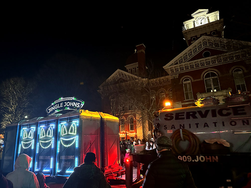 The square is filled with food trucks to pull Crown Point together.