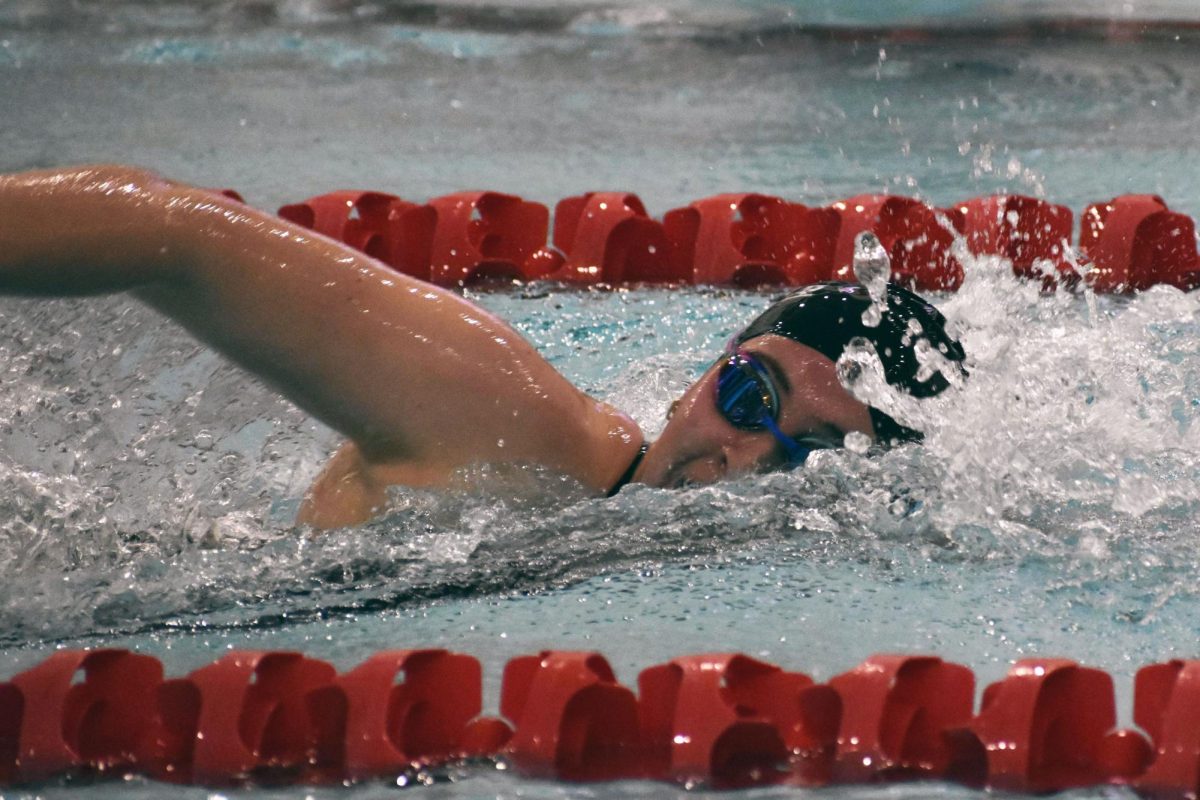Grace Stimac (12) confidently strides across the water. 