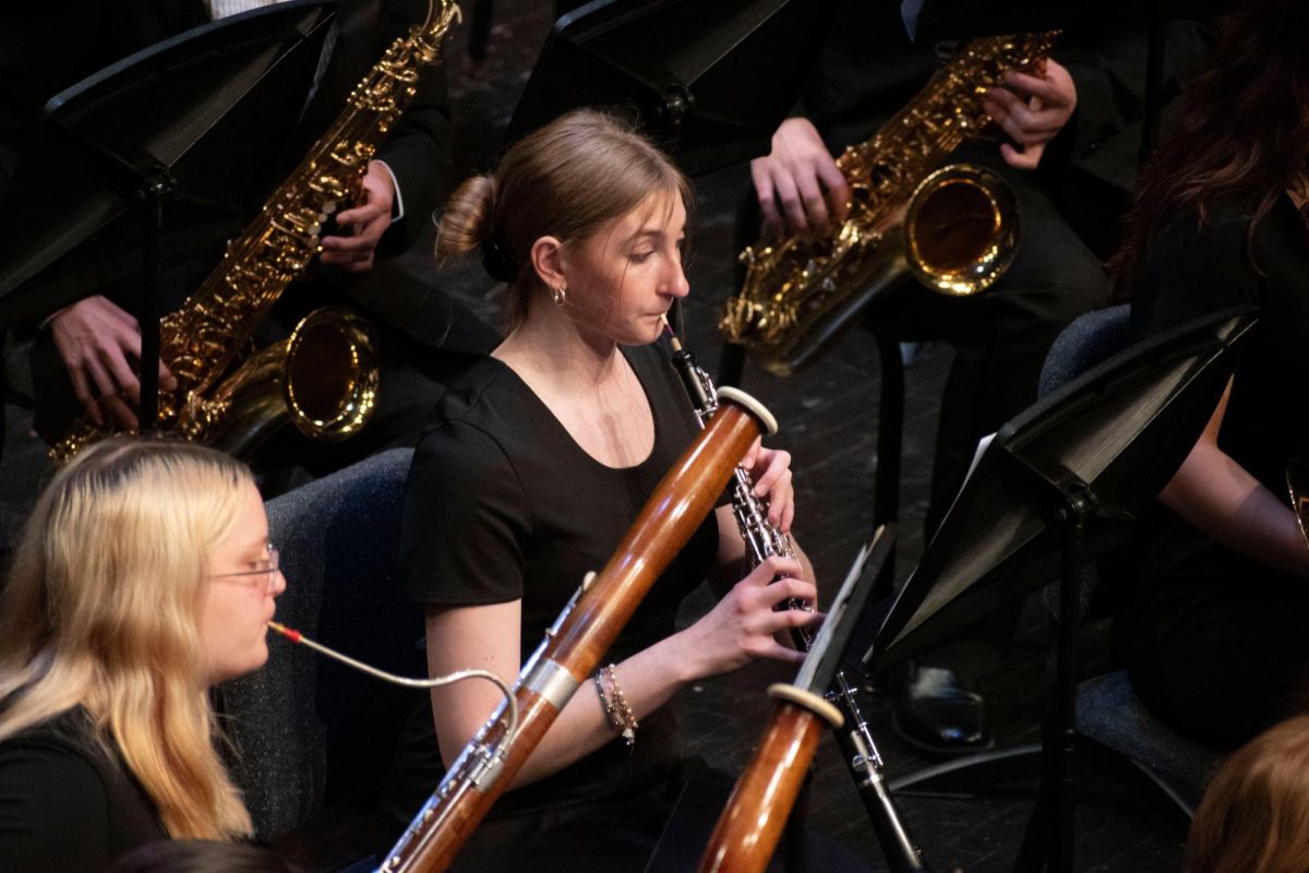 Isabella Depa (11) performs for the band Pre-ISSMA concert.